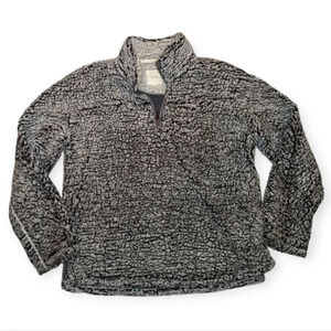 Thread & Supply Sherpa Black & White 1/4 Zip Up Sweater Woman  medium